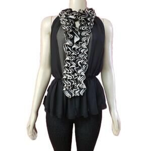 Neiman Marcus Robert Rodriguez Women Top XS Victorian style Ruffled Black NWT# C